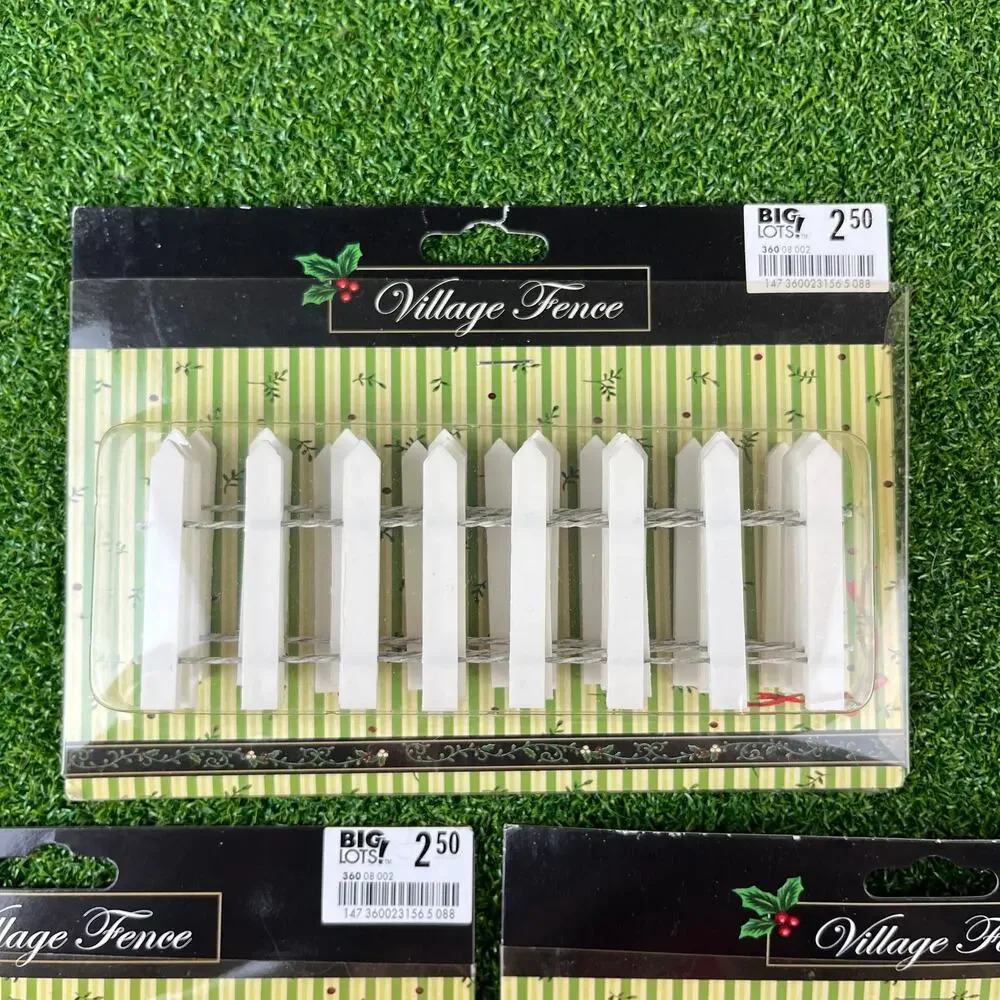 Lot New Miniature Picket Fence White Christmas Village Fence